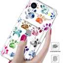 Compatible with iPhone 17 Air Case Card Holder for Women Cute Design,Wallet Phone Cases Transparent Cool Kawaii Protective (Clear Lovely Dogs Paws)