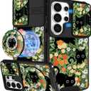 Buleens for Samsung Galaxy S26 Ultra Case - with Ring Stand & Camera Cover Aesthetic Cute Designed for Women Girls Girly Kawaii Cats Floral for Samsung S26 Ultra Phone Case Compatible with Magsafe