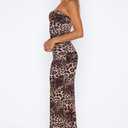 Goafuliy 2 Piece Skirt Sets for Women Summer, Floral Sleeveless Tube Top Bodycon Maxi Skirts Y2k Vacation Going Out Outfits (Brown, M)