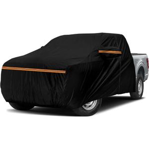 Waterproof Truck Cab Cover Replace for Ford F-Series, Chevy Silverado, Dodge Ram, GMC Sierra Extended Cab, 6 Layers All Weather Car Cover with Zipper Door for Sun Snow Rain Dust Protection