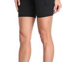 Colorfulkoala Women's High Waisted Biker Shorts with Pockets 6" Inseam Yoga Tummy Control Short (Black), Small
