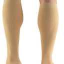 Truform 15-20 mmHg Compression Stockings for Men and Women, Knee High Length, Open Toe, Beige, Large