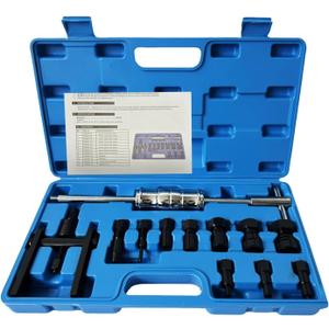 12pcs Blind Hole Bearing Puller Set Internal Bearing Extractor Puller Kit Motorcycle Bicycle Wheel Bearing Removal Tool Slide Hammer Pilot Insert Inner Bearing Puller Tool with Expanding Collet 8-32MM
