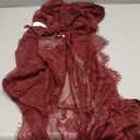 Avidlove Women's Lace Kimono Robe Babydoll Lingerie Mesh Nightgown (Large, Wine Red)
