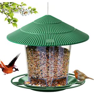 Hanizi Bird Feeder Outdoor Hanging for Wild Bird Seed, Green