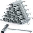 Trampoline Springs Heavy Duty Stainless Steel Replacement,16-Pack with T-Hook and Pulling Tool,5.5-7 Inch