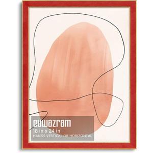 Suede 18x24 Frame - Single Frame, Elegant Red 18 x 24 Poster Frame, 18x24 Picture Frame for Artwork, Puzzles, Photos, and Movie Posters