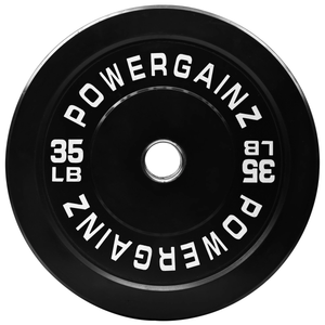 POWERGAINZ 45Lb Rubber Olympic Bumper Plate. Black