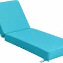 Outdoor Chaise Lounge Cushion, 75 x 23 x 6 Inches, Turquoise