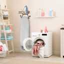 TJ.MOREE Ironing Board Holder Wall Mount - Laundry Room Iron and Ironing Board Hanger Laundry Room Decor Organization and Storage (T&V Shaped)