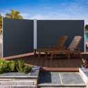 YITAHOME 236''X 78'' Double Side Awning Retractable Side Awning Folding Privacy Screen Privacy Fence Waterproof UV-Resistant Awning Outdoor for Garden, Deck, Patio, Pools, Balcony, Gray