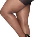 Hanes Curves Women's Pantyhose with Run Resist and X-Temp Technology, Ultra Sheer, Control Top, Sheer Toe, Plus Size (Black)