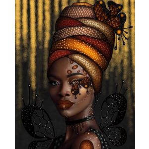 Classic Jigsaw Puzzle 1000 Piece Wooden Adults Children Puzzles-Butterfly African Woman-Art DIY Leisure Game Fun Toy Gift Suitable Family Friends