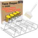 Taco Shell Mold for Baking - No Frying No Waste No Mess, For Corn Tortillas Up To 6 Inch, Homemade Wider Bases Hard Tacos - Fresh Wholesome Gluten-Free, 8 Baked Crunchy Shells At Once - Set of 2