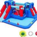 Bounce House,Bouncy Castle with Ball Pit, Inflatable Kids Double Slide with Air Blower, Castle Bouncer for Children Jumping Outdoor and Indoor Party
