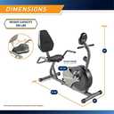 Marcy Magnetic Recumbent Bike with Adjustable Resistance and Transport Wheels NS-716R, 11.00 x 22.00 x 31.00" (Black/Grey)