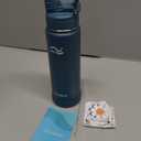 Insulated Water Bottle with Silicone Boot (36hrs Cold/18hrs Hot) - DIY Stickers, Leakproof, BPA Free, 24 oz [2-IN-1 LID] (Cyan)