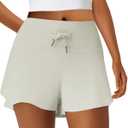 Leapstride Athletic Shorts for Women Flowy Tennis 2-in-1 Running High Waist Shorts- with Pockets Butterfly Workout Gym Casual, XS