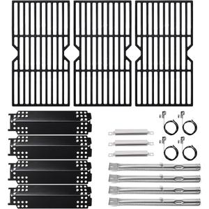 Grill Replacement Parts for Charbroil 463436215, 463439915, 463436213, 463436214, G432-001N-W1 Cooking Grates, Heat Plates, Burners, Crossover Tube and Igniters for Char Broil Classic 4 Burner