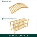 Smiry Bamboo Shoe Rack for Closet, 3 Tier Wooden Stackable Shoe Organizer, Free Standing Shoes Storage Shelf for Entryway, Front Door Entrance, Natural