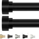 2 Pack Black Curtain Rods for Windows 66 to 120 In(5.5-10ft),1 Inch Heavy Duty Curtain Rods,Long Adjustable Curtain Rod,Modern Drapery Rods,Telescoping Window Curtain Rod 36-120",Matte Black