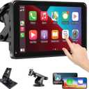 2025 Portable Wireless Carplay/Android Auto Screen for Car,7 Inch HD Touch Screen Car Play with Bluetooth,FM,Mirror Link for All Cars