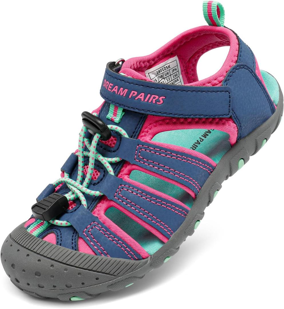 DREAM PAIRS Boys Girls Toddler 181105K Blue Fuchsia Mint Athletic Outdoor Summer Sandals Size 9 M US Toddler