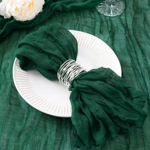 DeZerlor 100 Pack Emerald Green Cheesecloth Napkins Summer Cloth Napkins Set of 100 Dinner Napkins Bulk 21x21 Inches for Wedding Bridal Shower Baby Shower Parties