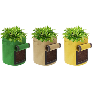 6 Pack 7 Gallon Potato Grow Bags With Flap and Handle, Garden Planting Bag, Nonwoven Fabric Vegetables Growing Bags for Tomato Carrot Onion