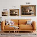 RINMFEO Golden Frame Last Supper Communion Canvas Art Christian Wall Painting Bread and Wine Still Life Religious Artwork Easter Home Decor Faith Based Presentation 12x16inch
