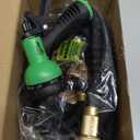 Flexi Hose Expandable Garden Hose with 8 Function Nozzle, 25FT - Lightweight Retractable Garden Hose, Water Hose - No-Kink Flexibility, 3/4 Inch Solid Brass Fittings and Double Latex Core