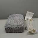 IBUYKE Rectangular Footrest Stool Ottoman, Makeup Vanity Stool Side Table, Velvet Dressing Table Seat, Footstool Chair, Golden Steel Legs, for Makeup Room, Bedroom, Square Grid Pattern, Grey WBD003G (without storage)