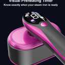 2-in-1 Steamer & Iron for Clothes, Portable Handheld Garment Steamer with LED Display, Large Ceramic Panel Travel Clothes Steamer Iron, 10s Fast Heat-Up All-Fabric Remove Wrinkle (Purple)