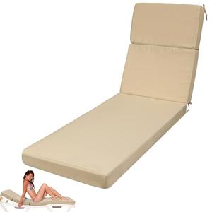 SmoothNovelty 1 Pcs Indoor Outdoor Chaise Lounge Cushions Sponge Bench Outdoor Furniture Chaise Cushions Patio Chair Furniture Replacement (Beige)