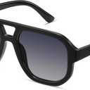 livho Trendy Polarized Square Aviator Sunglasses Women Men Square Eyewear Frame, Retro Sun Glasses for Women Men 2025 Shades