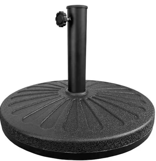 Black Round Umbrella Base with Cement Inside, 40lb