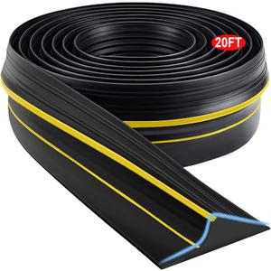 Jin&Bao Universal Garage Door Threshold Seal Strip 20FT Kit, Bottom Waterproof Rubber Weather Stripping Replacement, Yellow (20feet, Yellow (No Adhesive))