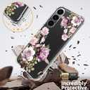 for Samsung Galaxy A26 Case Flowers [Buffertech 6.7ft Military-Grade Drop Protection] [Anti Peel Off Tech] Clear TPU Bumper 5G Phone Case Cover DesignCherry Blossoms