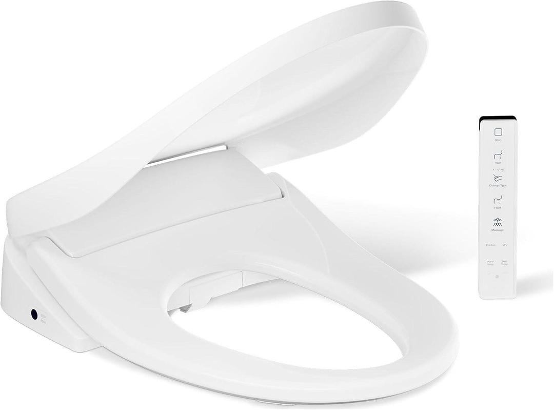 KOHLER PureWash E835 Elongated Electric Bidet Toilet Seat w Remote, White