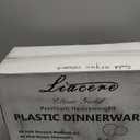 Liacere 350PCS Clear Gold Plastic Plates for 50 Guests Dinnerware Include 100 disposable Plates 150 Gold Silverware 50Napkins for Party & Wedding & New Year & Christmas