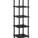 HOOBRO 5-Tier Corner Shelf Stand, Corner Square Rack Display Shelf, Tall Storage Rack Plant Stand, Corner Bookcase for Small Spaces, Living Room, Home Office, Kitchen, Black BK50CJ01