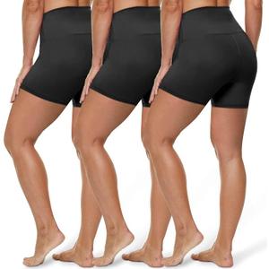 Shorts for Women with Pockets, Black Size L/XL, 3 Pack