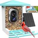 Smart Bird Feeder with Camera, AI Identify 16,000+ Birds, 5W Solar, 170 View, Motion Detection Ideal Gift for Bird Lovers, Forest Green 
