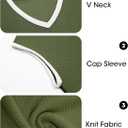 Imily Bela Summer Cap Sleeve Sweater Vest for Women Casual V Neck Sleeveless Knit Pullover Tank Tops 2025 Spring Shirts (Small, Army Green)