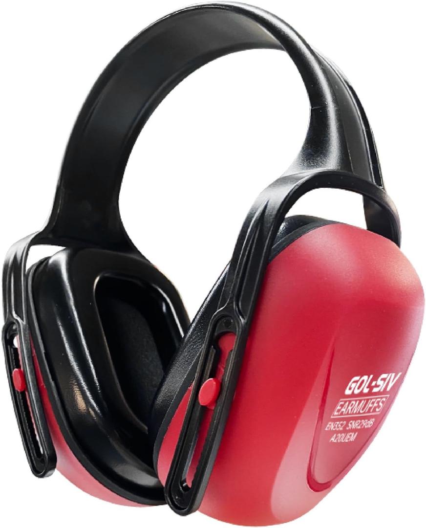 SNR 29dB Noise Reduction Earmuffs,Sound Proof Ear Protection,For Construction and Loud Workplace,Red