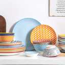 Selamica 10 inch Porcelain Dinner Plates, Large Size Serving Plate for Salad, Pancakes, Steak, Set of 6, Assorted Colors
