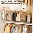 JOYZAN Stackable Purse Organizer for Closet, Adjustable Closet Purse Organizer, Clear Acrylic Shelf Dividers, Detachable Handbag Storage Separator Dividers for Home, Office - 2 Pack