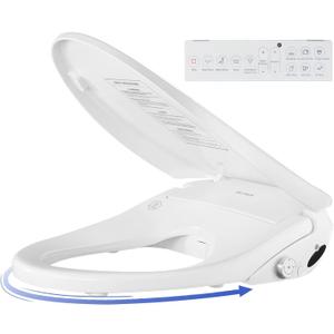 X7 Bidet Toilet Seat, Elongated Bidet Attachment for Toilet Warm Water with Soft Close, Electric Heated Bidet Seat with Water Filtration