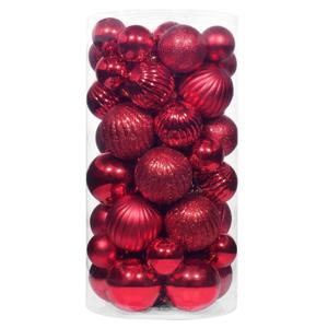 50ct Red Christmas Ornaments Set, 2025 Shatterproof Christmas Tree Decorations, Christmas Ball Ornament, Vintage Classic Christmas Ornament Bulk for Christmas Decorations Indoor