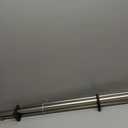 Brushed Nickel Double Curtain Rods 72 to 144 Inches (6-12 Feet),1-Inches Front and 5/8 Inches Back Adjustable End Cap Double Window Drapery Rod for Drapes and Curtains